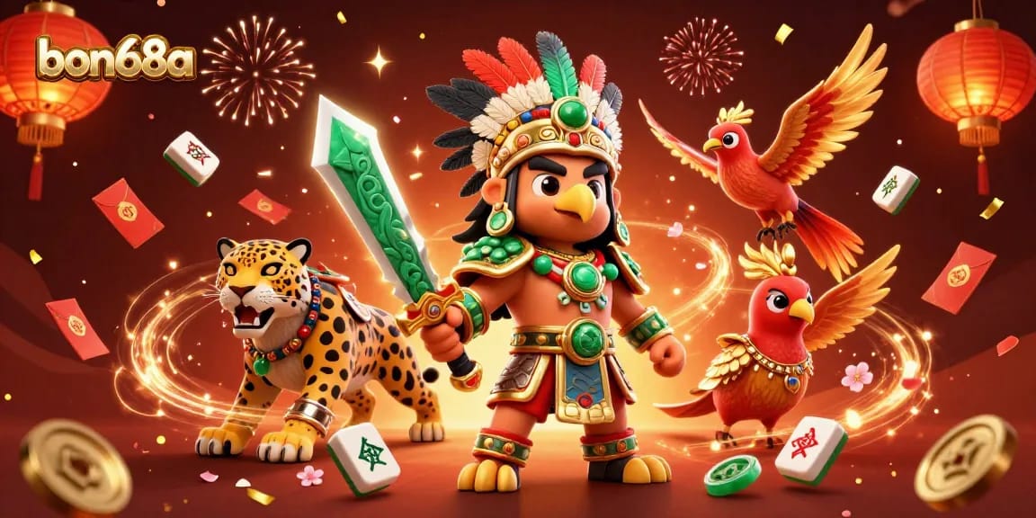 Experience thrilling gaming with bon68a in an exciting 3D casino scene full of vibrant elements.