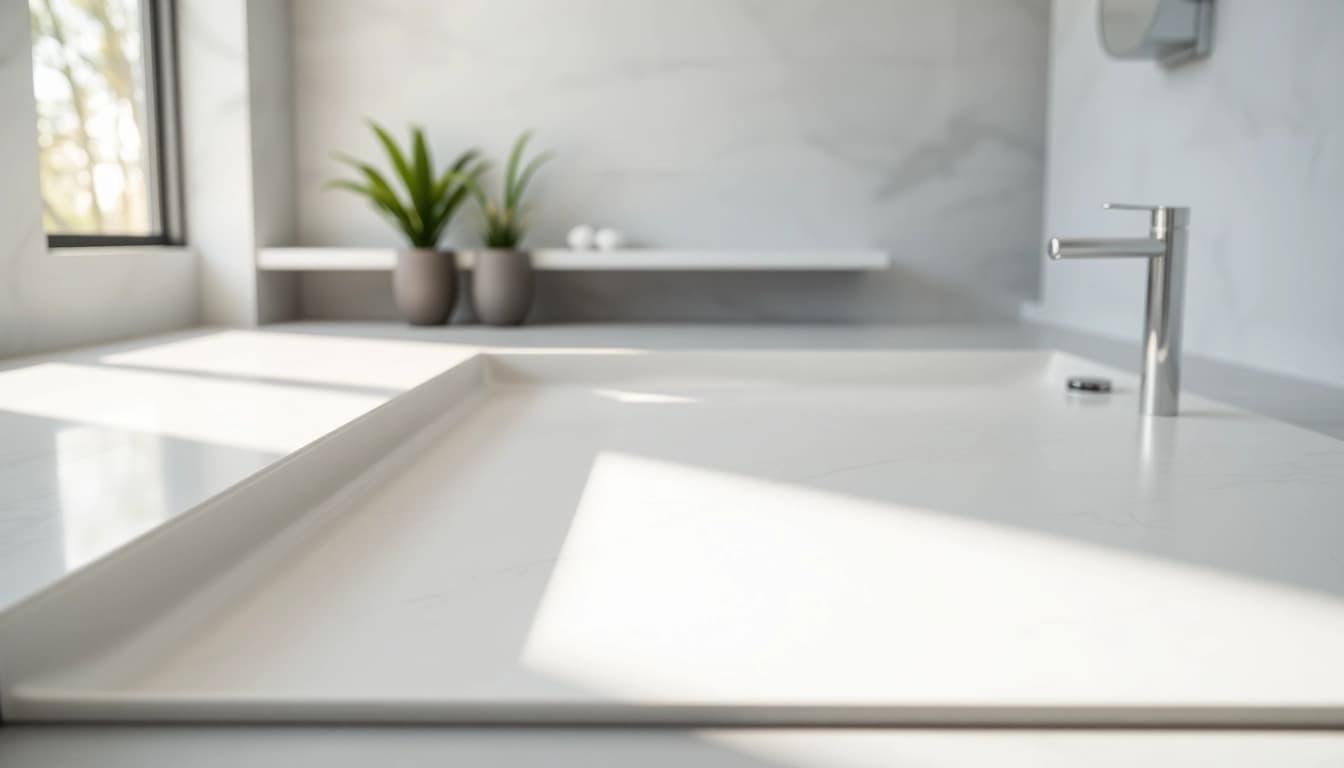 Explore a beautifully designed 800 x 800 shower base showcasing modern elegance and polished texture.