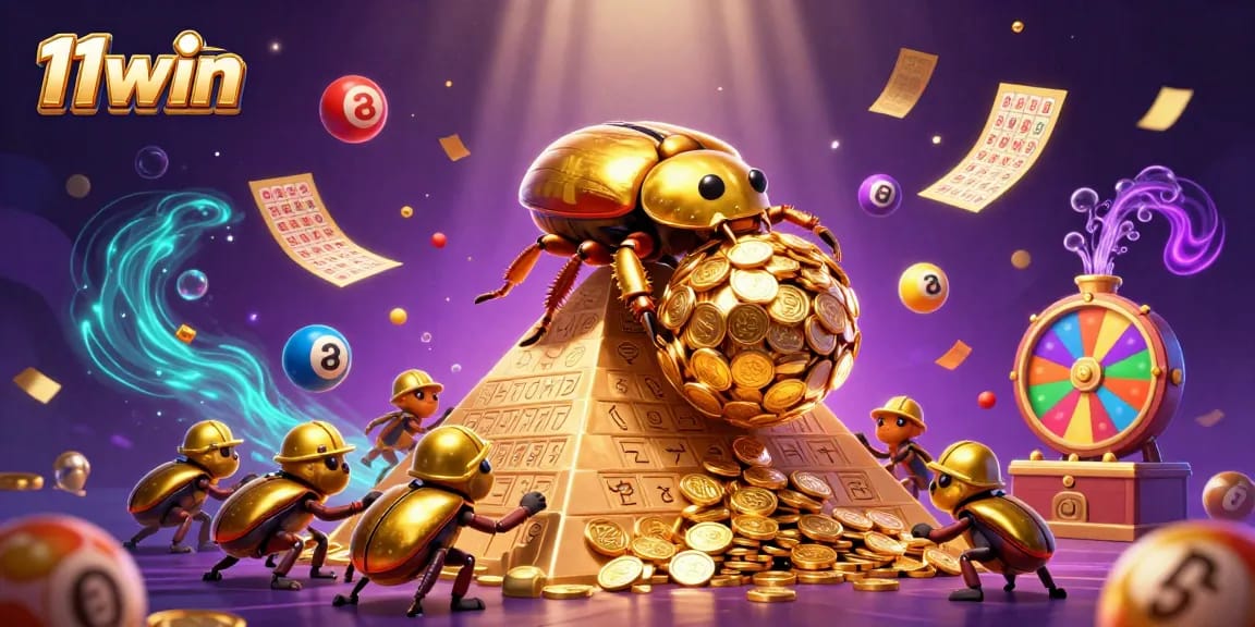Join the excitement at 11win with vibrant casino-themed illustrations showcasing winning moments.