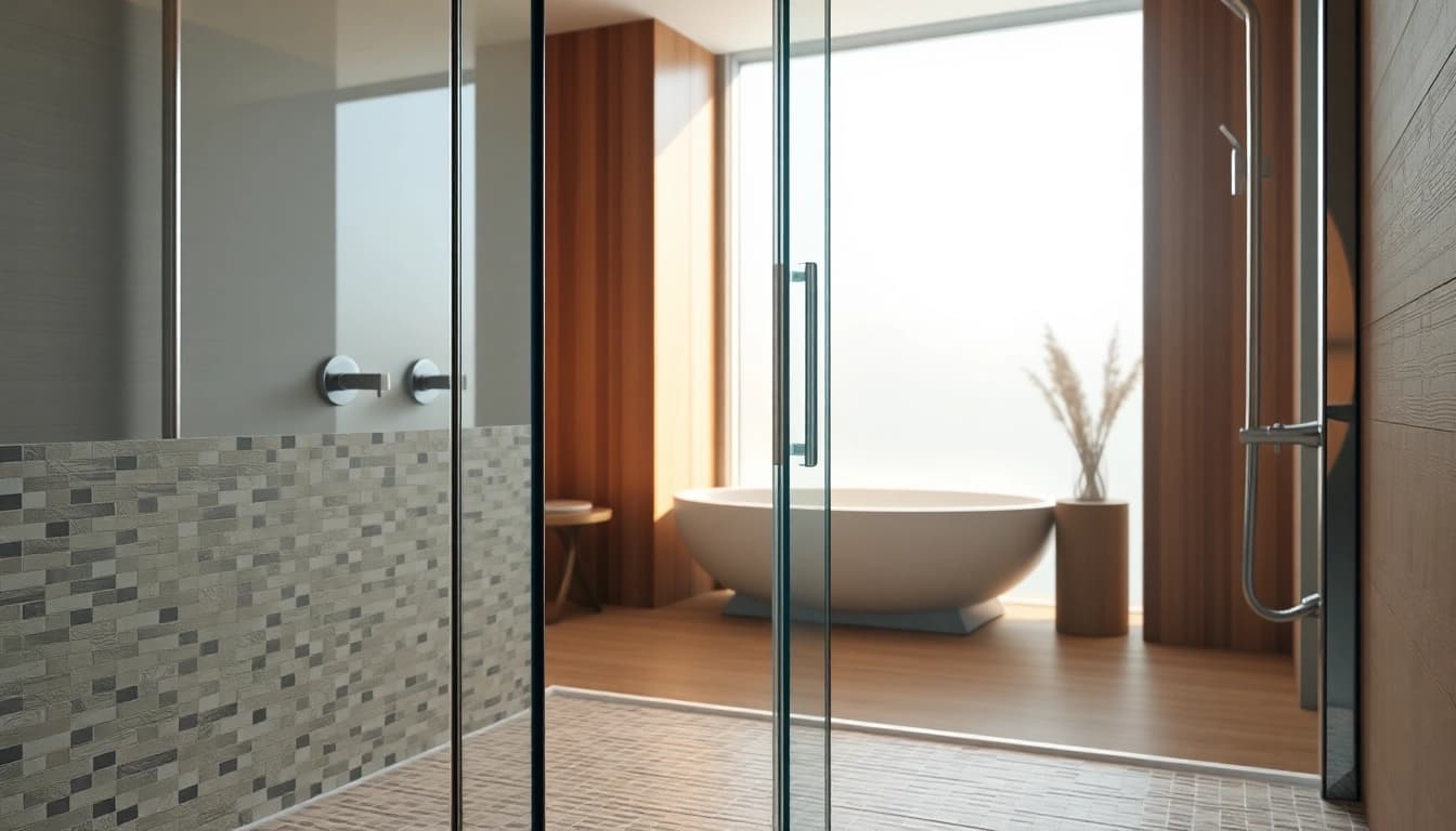 Elegante sonni Duschkabine 100x100 in einem luxuriösen Badezimmer mit modernem Design.