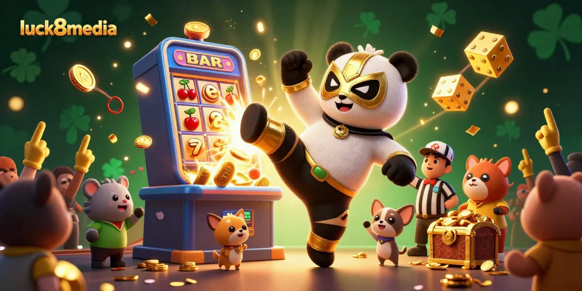 Engage in thrilling gameplay with luck8media's vibrant 3D casino illustration showcasing excitement and big wins.