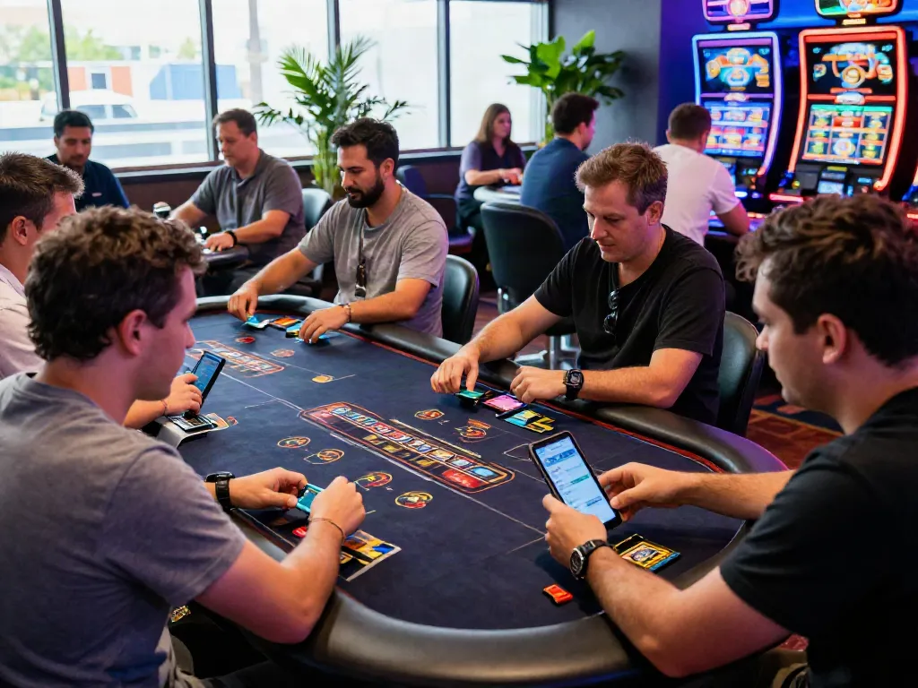 Players engaged at casinos that accept credit cards, enjoying vibrant online gaming.