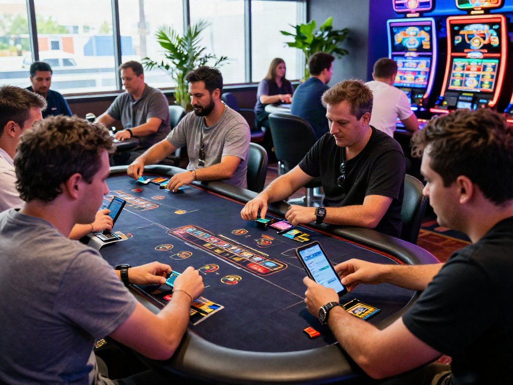 Players engaged at casinos that accept credit cards, enjoying vibrant online gaming.