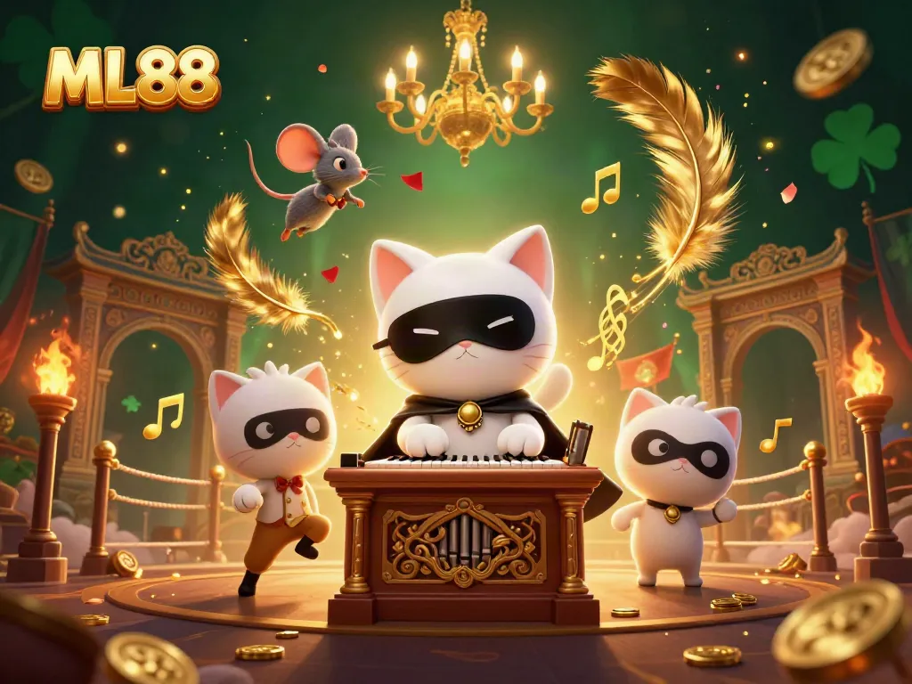 Experience the excitement of ML88 with a playful casino scene showcasing unique characters and vibrant elements.
