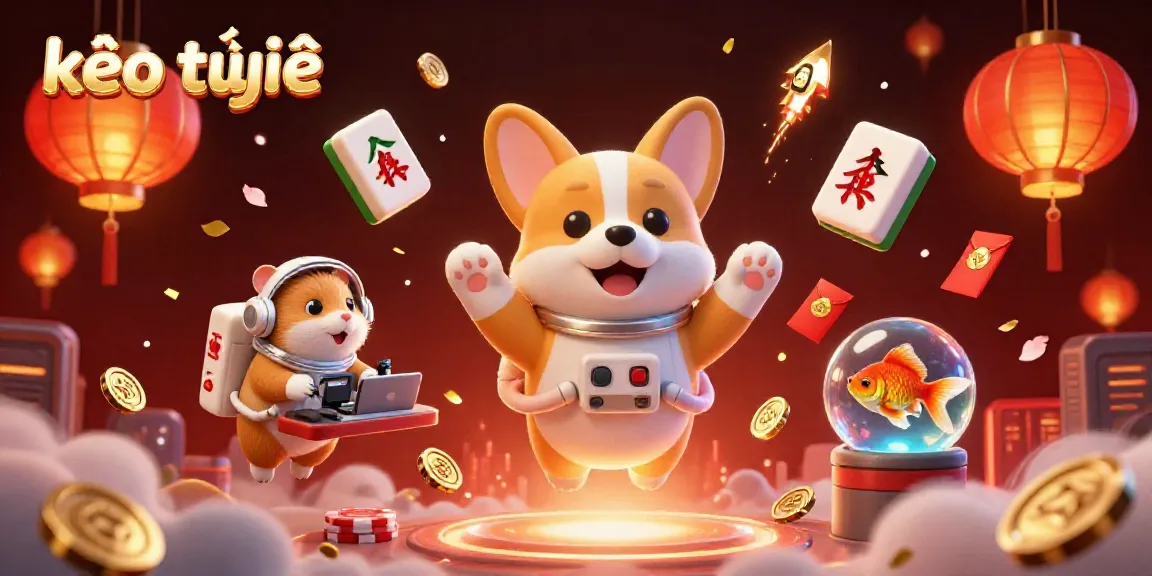 Engage with kèo trực tuyến in a floating casino scene featuring animated characters and vibrant elements.