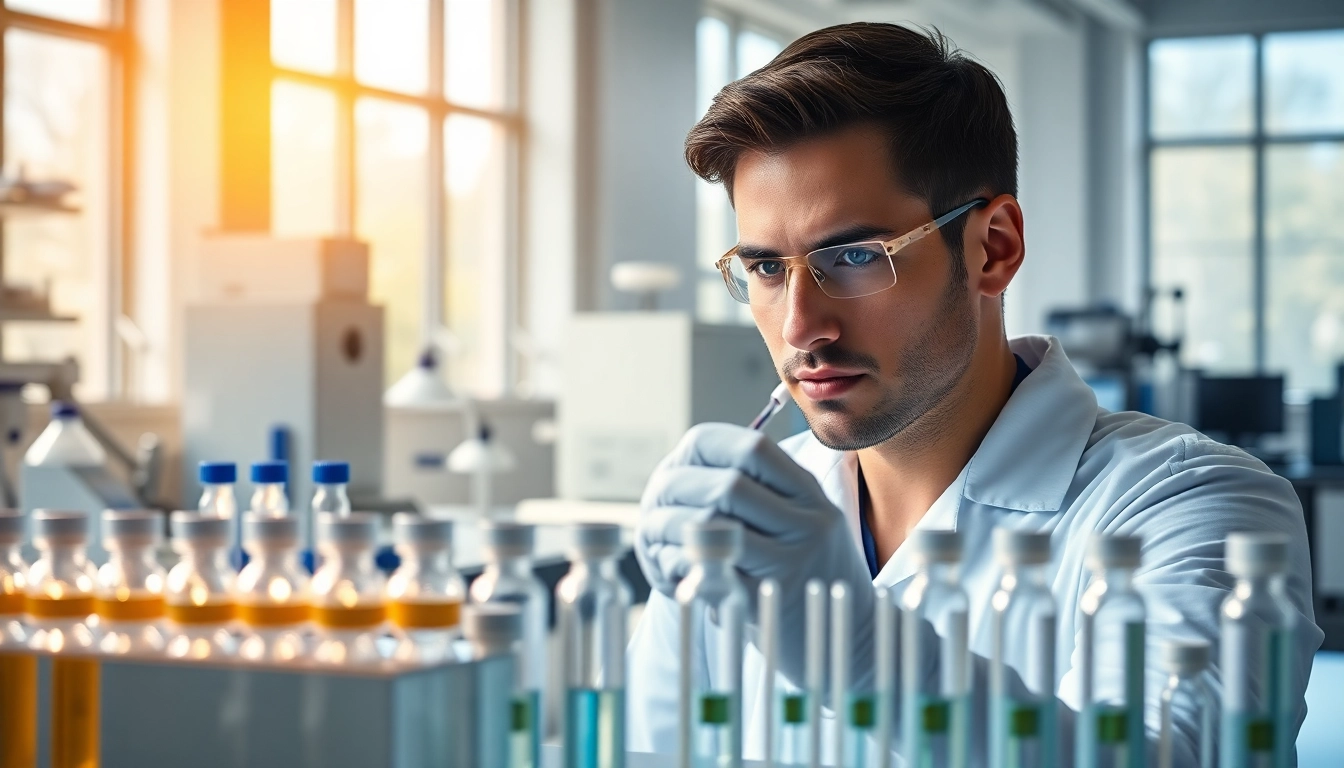 Analyze peptide samples at https://hydroresearchpeptides.com/ in a modern lab setting.