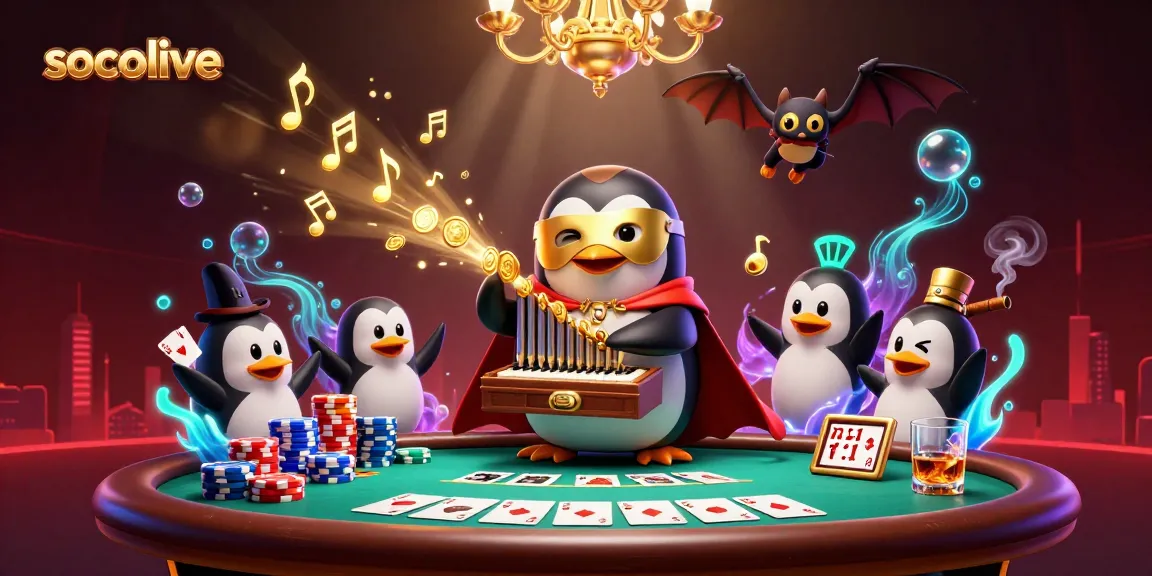 Socolive introduces thrilling online gambling with a vibrant 3D scene depicting a lively casino atmosphere, rich in detail and energy.