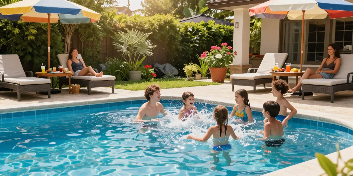 Dolphin Pool Services creating joyful family moments at a beautifully maintained poolside oasis