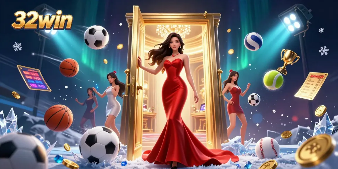 Experience thrilling gameplay at 32win with a photorealistic Asian woman in a luxurious casino setting.