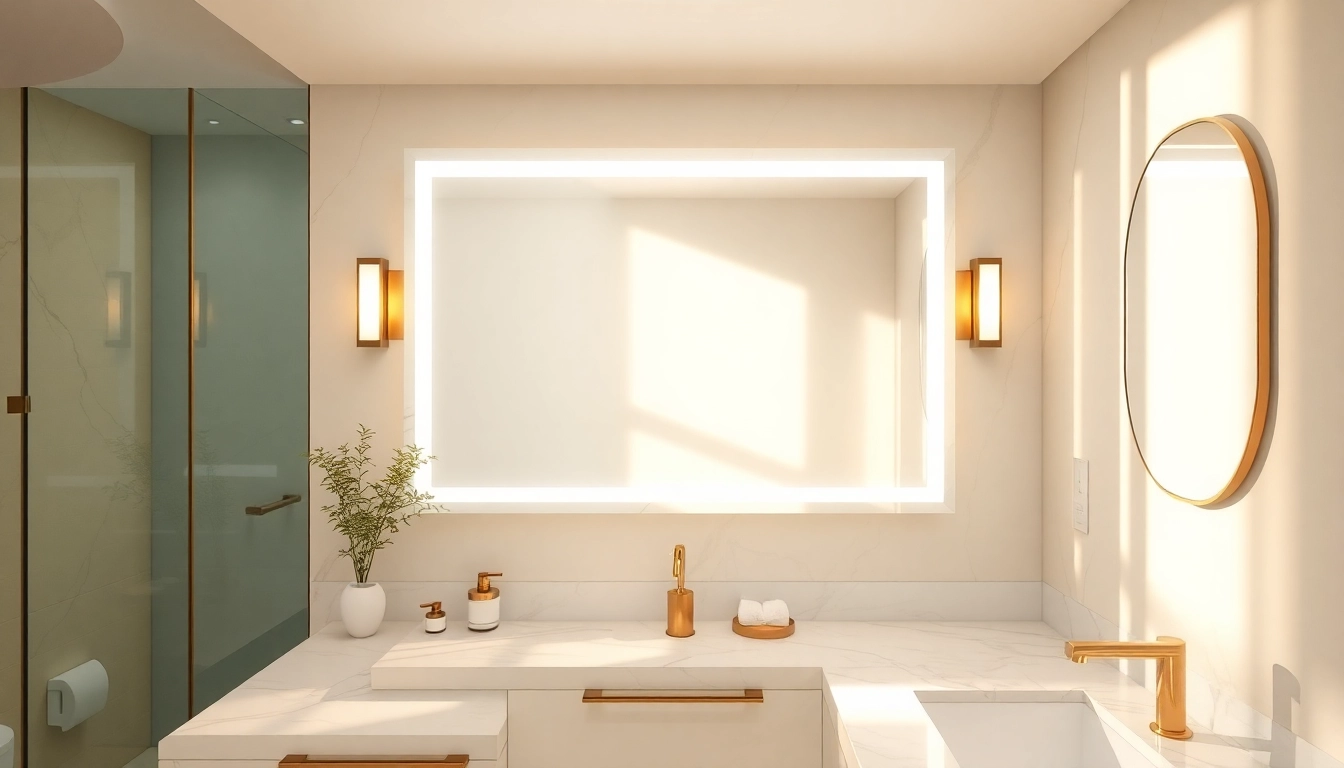 Enhance your space with an elegant led mirror, showcasing modern design and ambient lighting.