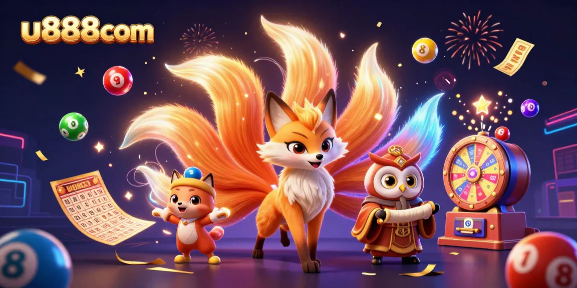 Experience the thrilling world of u888com through a vibrant 3D casino illustration showcasing playful characters and dynamic gaming elements.