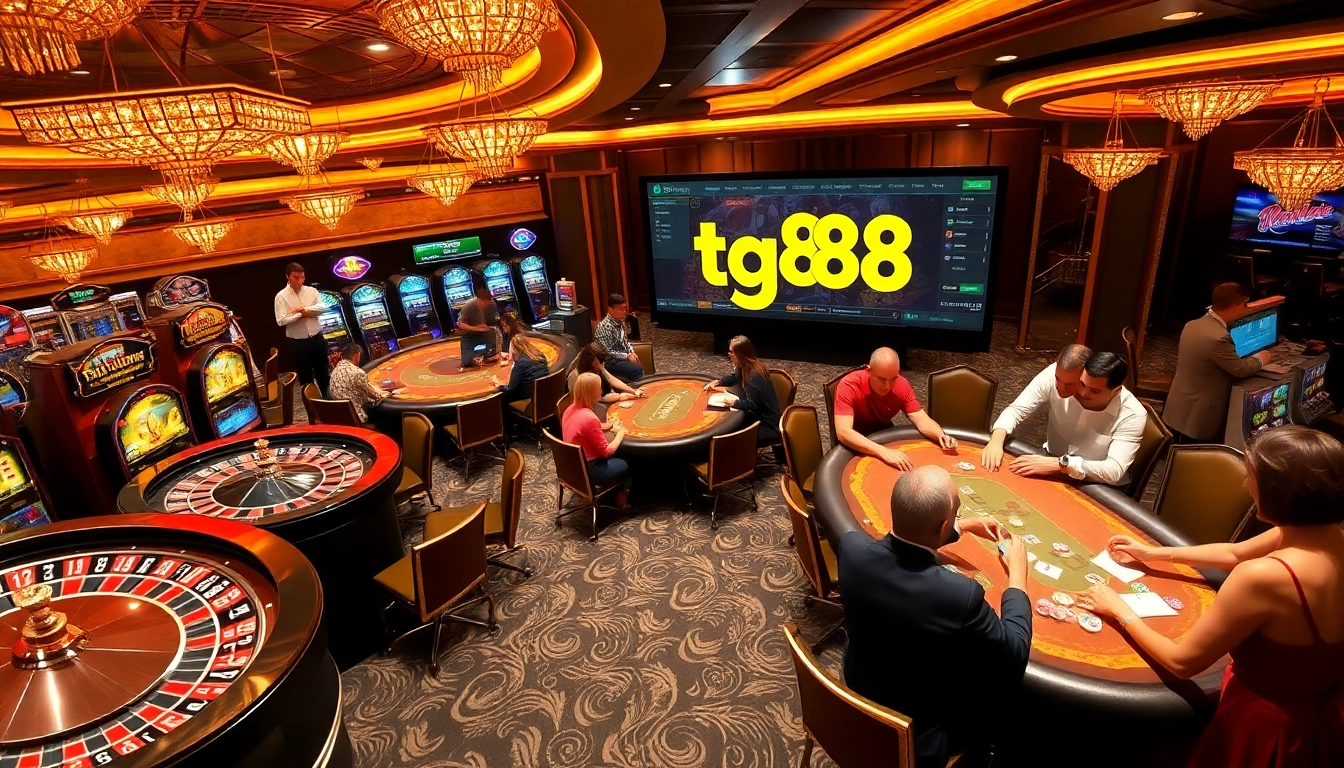 Engaging players at the roulette table highlight tg88's vibrant gaming atmosphere.