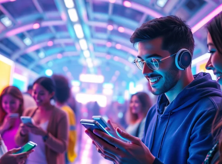 Experience the world of crush on ai with vibrant interactive AI characters in a futuristic digital landscape.