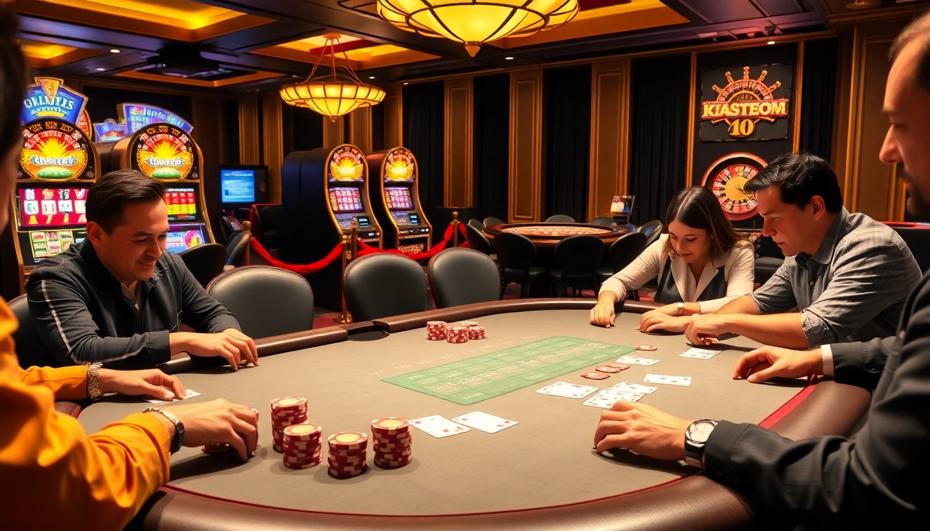 Experience the excitement of pg88's luxury gaming with vibrant slot machines and intense poker action.
