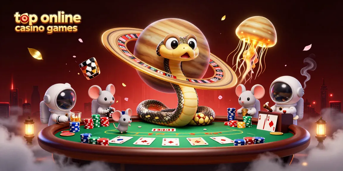 Experience excitement with top online casino games in a vibrant 3D cosmic gaming scene.