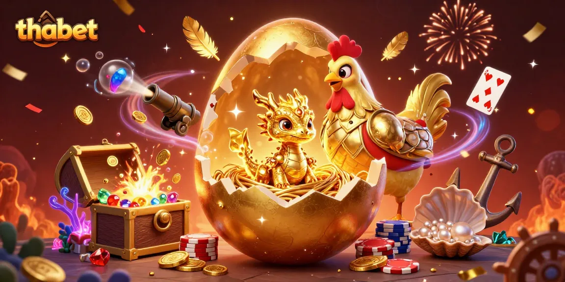 Engage with thabet's thrilling world of gaming featuring a golden baby dragon amidst poker chips.
